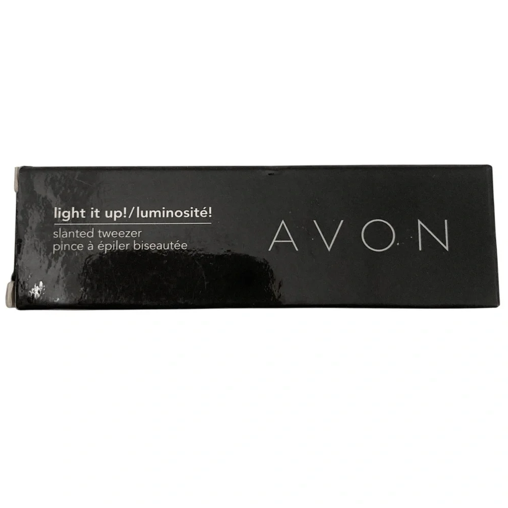 Avon Light It Up Slanted Tweezer Stainless Steel Lighted Storage Pouch 2006 NEW